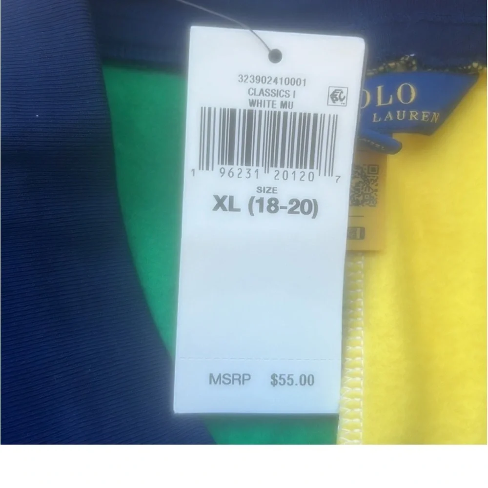 Polo Ralph Lauren Big Kids Multi Colorblock Fleece Shorts Size XL (18-20) NWT